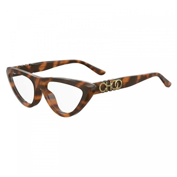 NEW JIMMY CHOO JC255/G 086 00 CAT EYE HAVANA CLEAR WOMEN EYEGLASSES